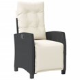 thumbnail image 2 of vidaXL 3 Piece Bistro Set with Cushions Black Poly Rattan, 2 of 5