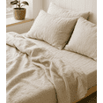 thumbnail image 3 of Q VITA Linen Tencel Sheet Set, Queen, 4-Piece Bedding for Adults – Oatmeal, Enzyme Washed, 14" Deep Pocket, OEKO-TEX Certified, Designed in Canada, 3 of 7