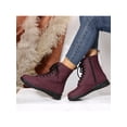 thumbnail image 4 of Bellella Womens Combat Boot Side Zip Booties Lace Up Ankle Boots Waterproof Shoes Work Wine Red 8, 4 of 8
