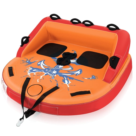 Gymax Tubes Gonflables Remorquables pour 2 Personnes pour la Navigation Tubes d'Eau pour Bateaux à Tirer
