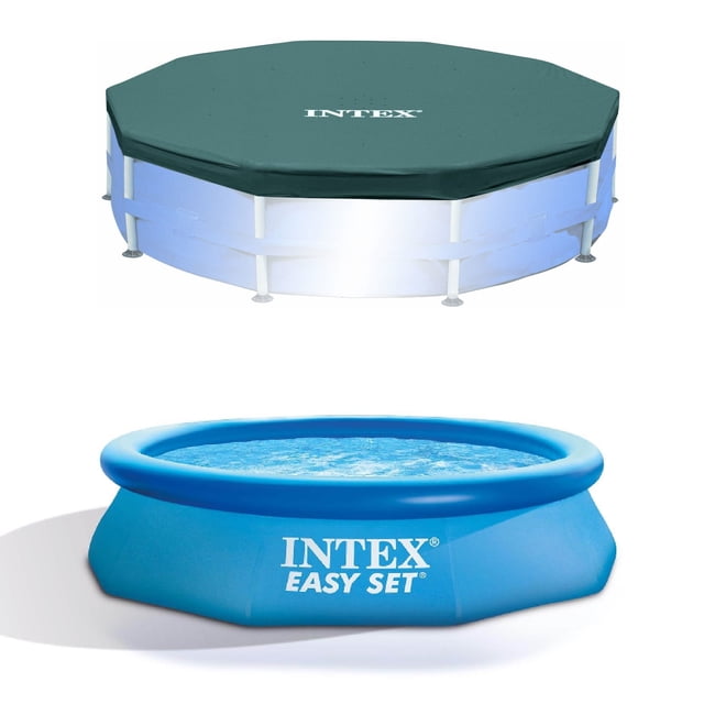 Intex Housse de Piscine Ronde 10 Pieds et Easy Set Housse de Piscine Gonflable 10 Pieds x 30 Po