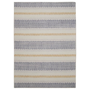 Tapis d'extérieur lavable Delray ivoire & bleu 7 pi x 9 pi