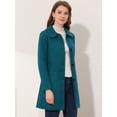 thumbnail image 3 of INSPIRE CHIC Manteau Trench d'Hiver pour Femme à Col Rabattu, Simple Boutonnage, Bleu Lac, TP, 3 of 6