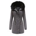 thumbnail image 3 of LSLJS Women Plus Size Winter Warm Composite Plush Button Lapels Jacket Outwear Coat, 3 of 5