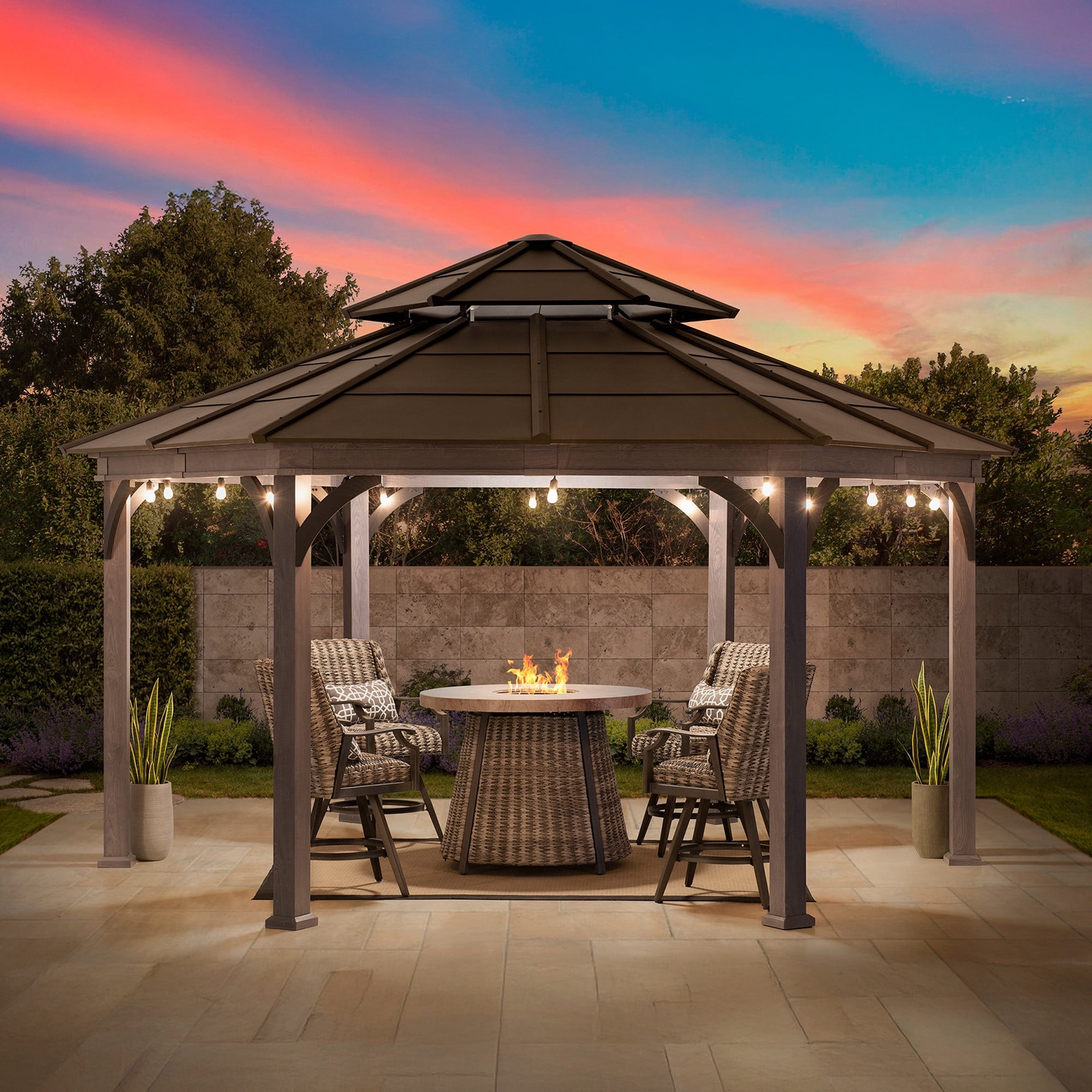 Sunjoy 15 ft. x 18 ft. Outdoor Hexagon Hardtop Gazebo