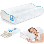 4-Layer Pillow for Neck Relief- Adjustable Memory Foam Pillow for Sleeping, Ergonomically Designed Bed Pillow for Back & Side Sleepers, Queen Size