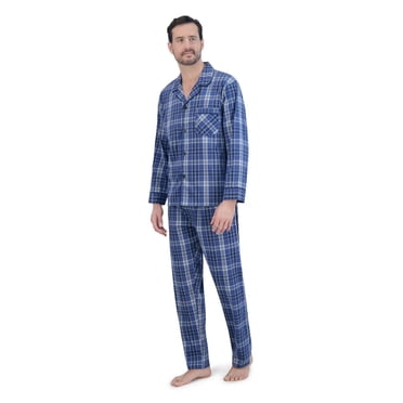 Hanes Men's Stretch Woven Shirt and Pants Pajama Set, 2-Piece