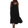 thumbnail image 1 of Bellella Robe de Nuit pour Femmes Couleur Unie Chemise de Nuit Sans Manches Ample Col Rond Vêtements de Détente Fête Noir TTG, 1 of 2