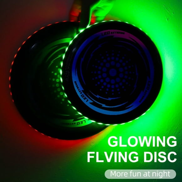 CHUANK Kids Soft Flying Disc Toy Light-up Throwing Disc Game Outdoor Garden Lawn LED Flying Saucer Parent-child Family Game Boys Girls Gift