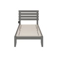 thumbnail image 3 of AFI Oxford Lit Plateforme Simple en Bois Massif avec Chargeur USB Gris, 3 of 7