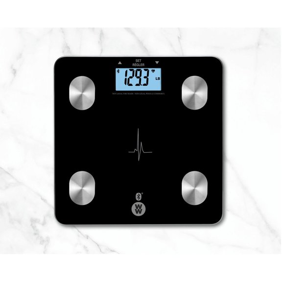 Conair WW Pèse-Personne Numérique Avec Fréquence Cardiaque Bluetooth, Analyse Corporelle, Capacité De 400 lb, Écran Rétroéclairé Blanc, 1 Paquet
