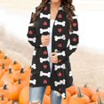 thumbnail image 1 of Women‘s Halloween Cardigan Sweater Skull Pumpkin Print Pattern Long Cardigans Sweater Coats Tops Ginger M, 1 of 5