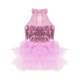 thumbnail image 4 of Linjinx Robe Tutu de Danse Ballet à Sequins Brillants pour Filles, Costume de Performance Jazz Latin Moderne Rose 5, 4 of 7