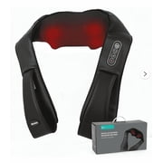Neck and Shoulder Massager, 3D Deep Tissue Kneading Shiatsu Massager with Heat, Black