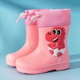 thumbnail image 2 of dmqupv Big Kid Rain Boots Children Elastic Children's Rain Boots Textured Soles Non Slip Light Comfortable Rain Shoes For Primary School Students Red,Size for US 9, 2 of 8