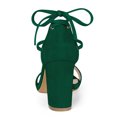 thumbnail image 4 of BLISSFUL STEP Sandales pour Femmes Unies d'Été à Talons Blocs à Lacets Vert 9,5, 4 of 7