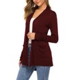 thumbnail image 4 of Wangsaura Women Simple Style Cardigan, Solid Color Long Sleeve Knitwear, 4 of 6