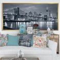thumbnail image 1 of Designart - Panorama New York City at Night - Cityscape Framed Canvas Print, 1 of 1