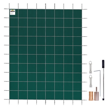 VEVOR Housse de Piscine Housse de Sécurité pour Piscine 16x32 Pieds Rectangulaire Creusée Housse de Sécurité pour Piscine Verte en Maille Unie Housse de Sécurité pour Piscine Housse de Sécurité d'Hiver