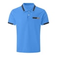 thumbnail image 3 of ylioge Mens Golf Tees Short Sleeve Button Collared T Shirts Casual Color-Block Loose Comfort Pullover Relaxed Office Work Tshirts Tops, 3 of 5