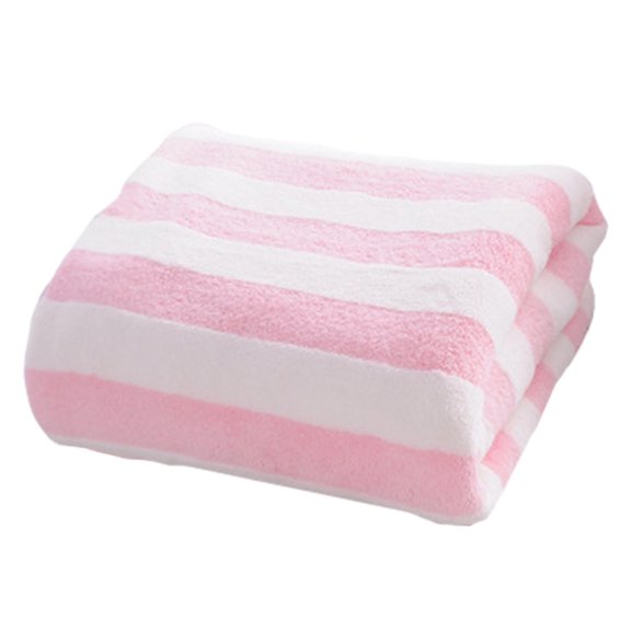 Staron Serviettes 76x34cm pour Salle de Bain (Rose), Grandes Serviettes de Bain Super Douces et Absorbantes, Serviettes de Douche Rayées Idéales pour la Maison l'Hôtel le Gym le Voyage