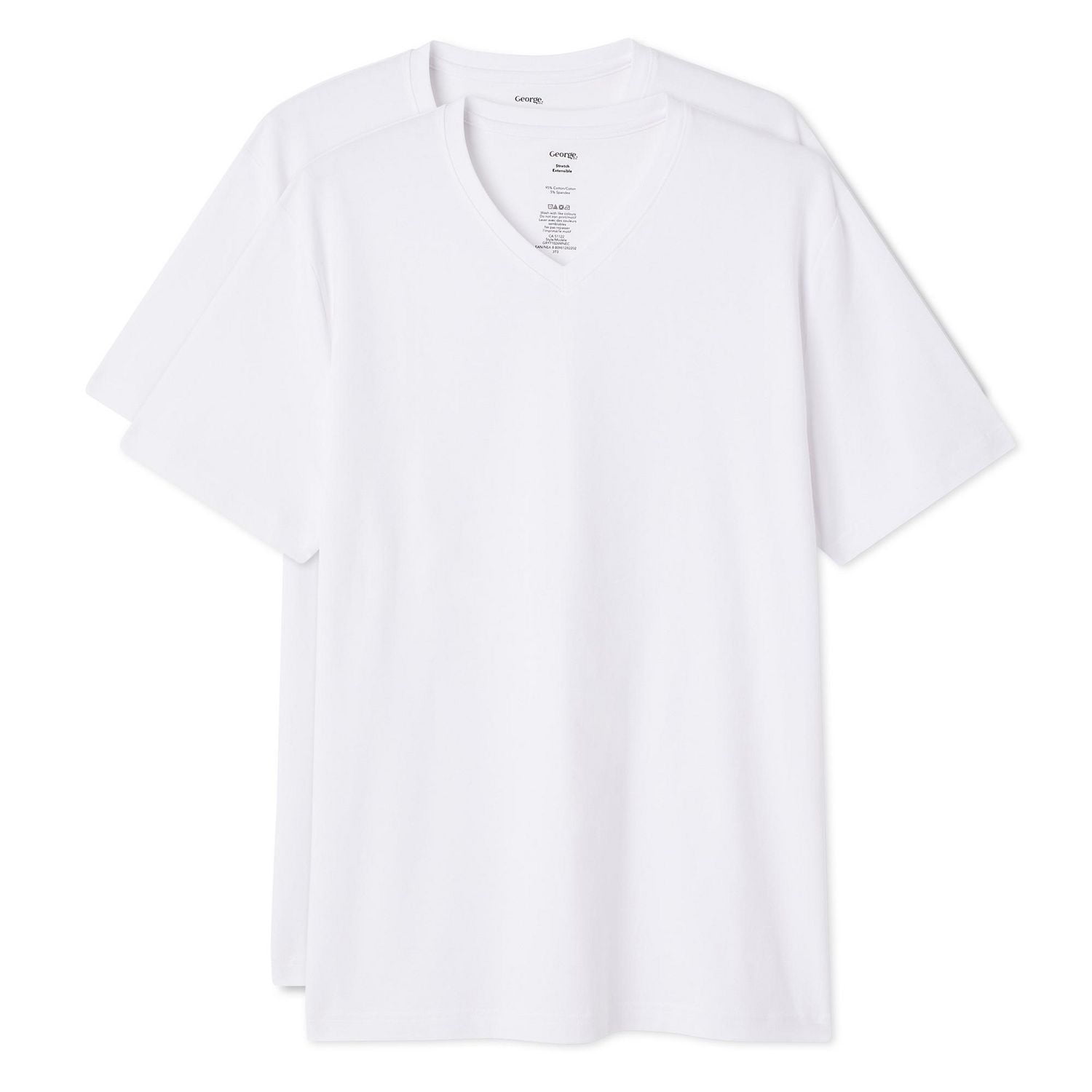 Lot de 2 t-shirts à encolure en V George pour hommes