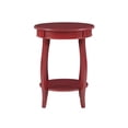 thumbnail image 2 of Bowery Hill Table d'Appoint Ronde Contemporaine en Bois avec Tablette, Rouge, 2 of 12
