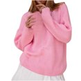 thumbnail image 1 of Timegard Womens Sweaters Fall Winter Casual Crewneck Long Sleeve Solid Color Knit Pullover Tops Fashion, 1 of 4