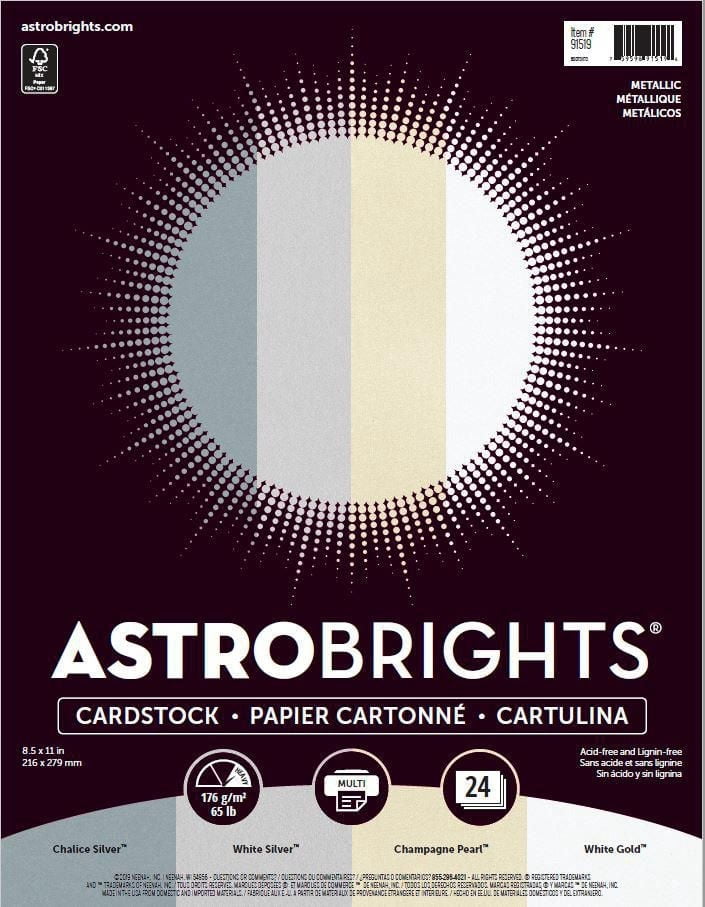 Papier cartonné Métallique, assortiment à 4 couleurs de Astrobrights