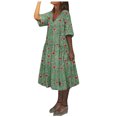 thumbnail image 1 of Robe Grande Taille Décontractée Femme Style Vacances Feminino Imprimé Décontractée Robe Grande Taille pour Dames, 1 of 7