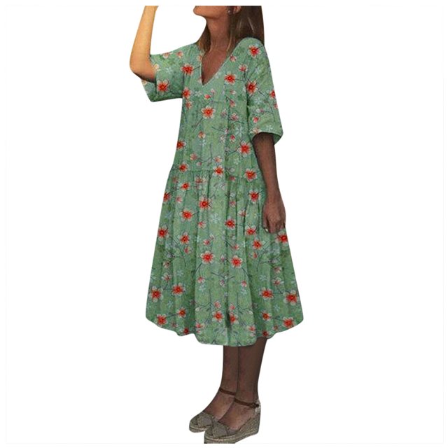 Robe Grande Taille Décontractée Femme Style Vacances Feminino Imprimé Décontractée Robe Grande Taille pour Dames