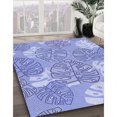 thumbnail image 3 of Ahgly Company Tapis Rond Lavable en Machine Intérieur Transitionnel Bleu Pastel, 3 Pieds Rond, 3 of 7