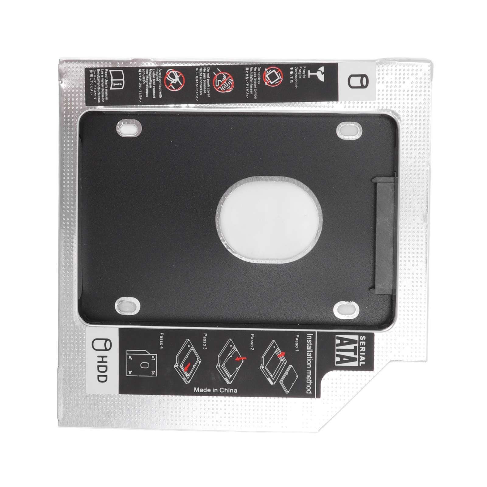 Universal 9.5mm  To  2nd SSD HDD Hard Drive Cage Adapter Tray Enclosure, Supports 2.5in HDD, ,  II, SDD