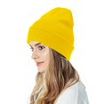 thumbnail image 1 of Bérets à Moins de 5 $ Jaune Unisexe Bonnet Tricoté Automne et Hiver Couple Simple Bonnet à Enfiler, 1 of 8