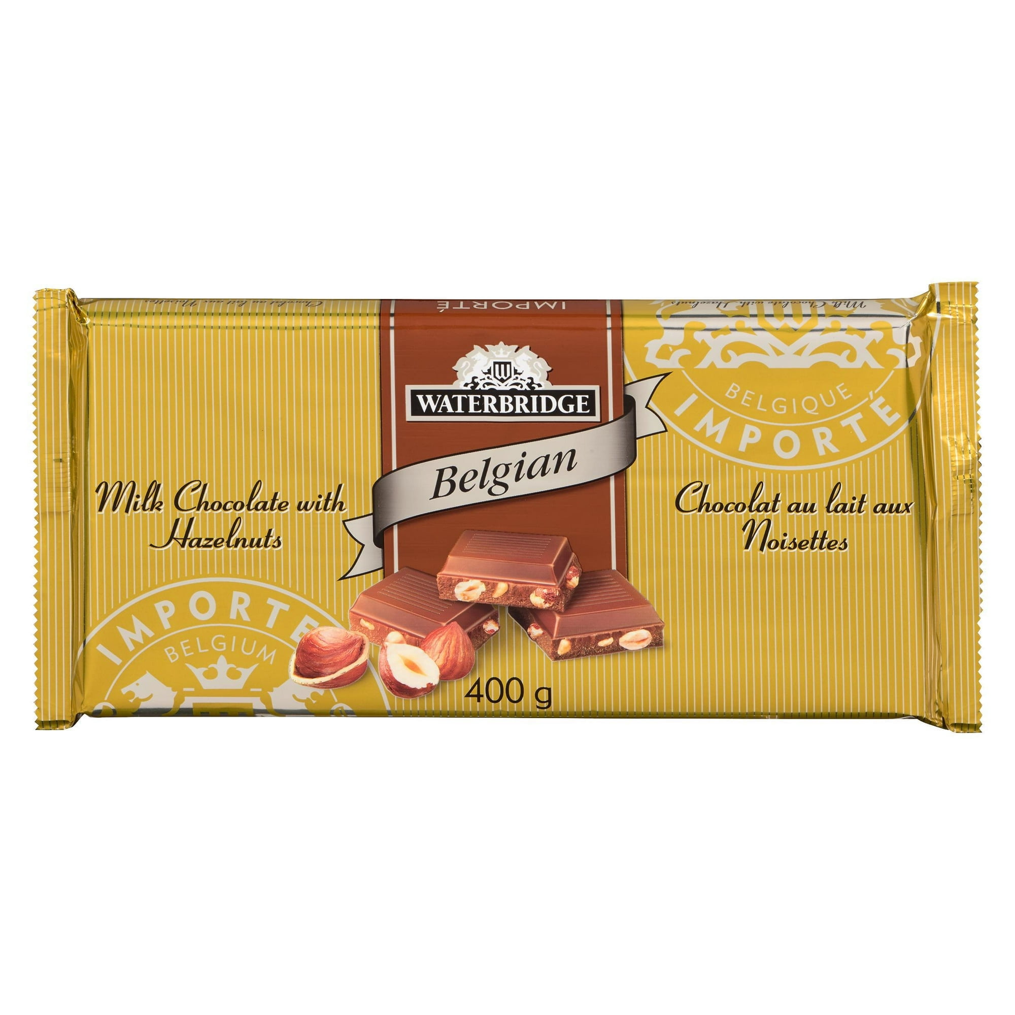 Waterbridge Premium Chocolate Bar Hazelnut, 400 Grams