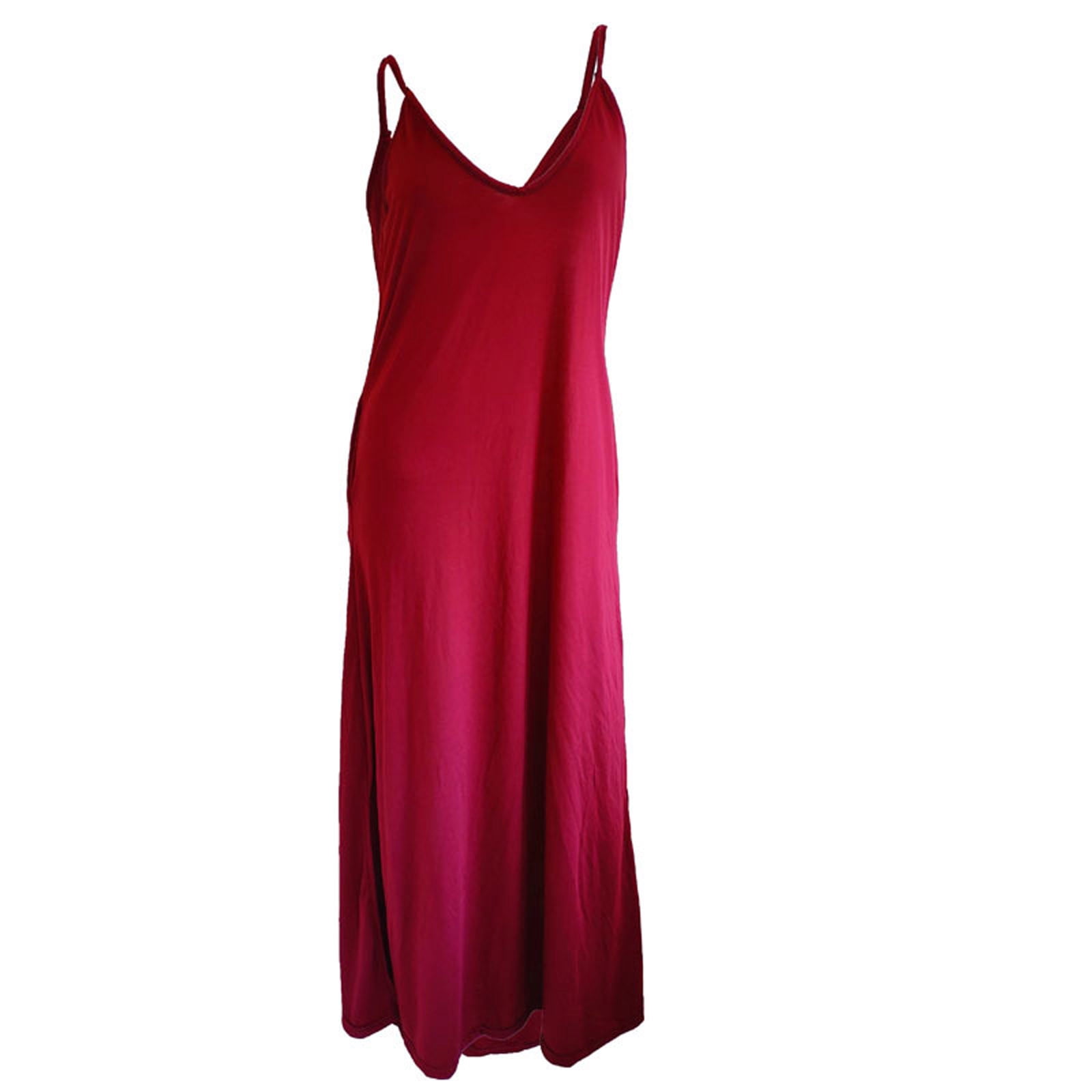 Gspmoly Robes d'Été pour Femmes 2025, Mode Femme Décontractée Couleur Cordon Sans Manches Col en V Robe avec Poches Robes de Mariage pour Femmes Économies d'Été