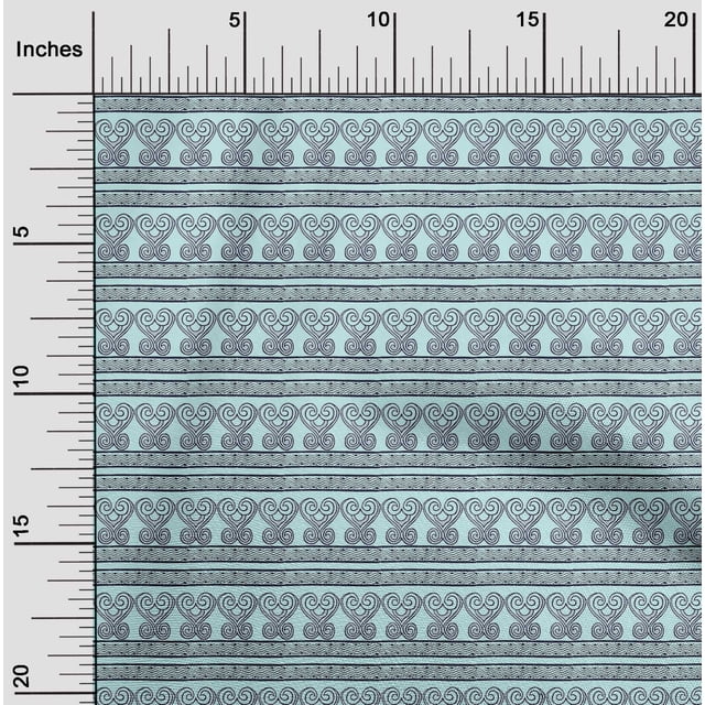 oneOone Cotton Poplin Fabric Chevron & Swirl Block Print Sewing Fabric BTY 42 Inch Wide