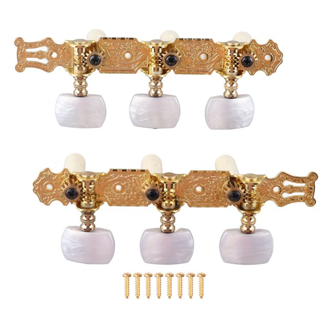 2Pcs Guitare Classique à Cordes Têtes de Machine Tuning Pegs Clés Tuners Mis Bouton Blanc