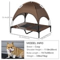 thumbnail image 3 of PawHut Elevated Cooling Pet Bed Portable Raised Dog Cot with Canopy, Coffee, 3 of 10
