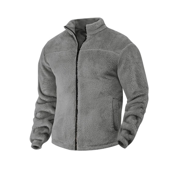 Mens Fleece Hooded Sweatshirt - Drawstring Hoodies Pullover for Men Casual Winter Warm Solid Color Long Sleeve Sweatshirt with Hood
