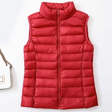 EGNMCR Puffer Vest Women, Sleeveless Parkas for Women,Women Sleeveless Hood Winter Puffer Vest Outwear Women Warm Long Sleeve Zipper Down Jackets Sleeveless Parkas Coats Tops Wth Pocket Women Coat