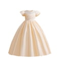 thumbnail image 1 of RXIRUCGD 2025 Vêtements d'Été pour Enfants Robe pour Enfants Couleur Unie Satin Robe Princesse Fête d'Anniversaire Mode Spectacle Robe Piano, 1 of 8