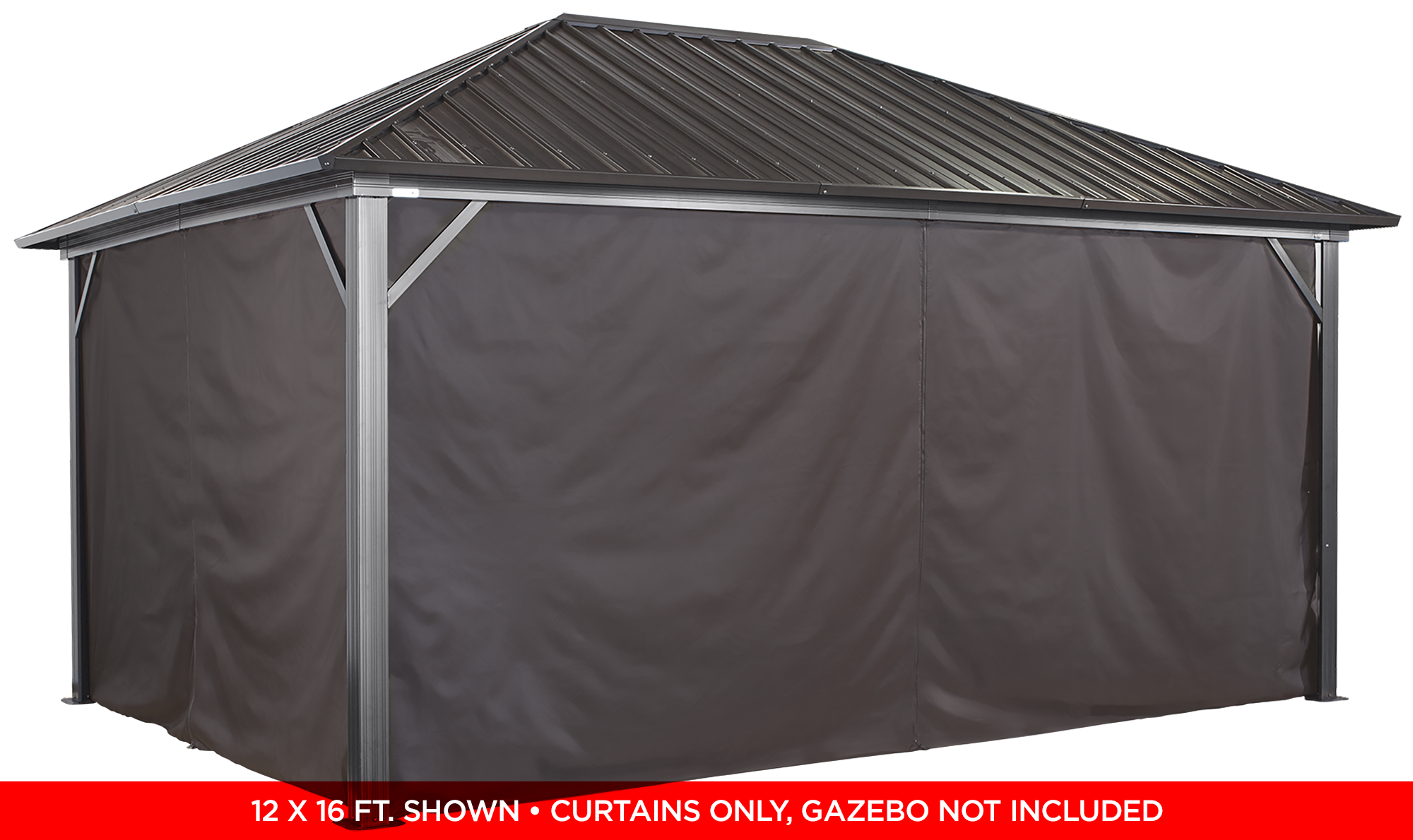 Sojag, rideaux bruns pour abri soleil Genova, 10 pi x 10 pi, polyester