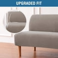 thumbnail image 3 of Armless Futon Cover Stretch Sofa Bed Slipcover Protector Elastic Feature Rich Textured High Spandex Small Checks Jacquard Fabric Futon Cover, Machine Washable, 3 of 7