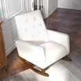 thumbnail image 2 of Delgado Modern Tight Back Beige Fabric Linen Indoor Nursery Rocking Chairs, 2 of 5