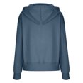 thumbnail image 4 of IROINID T-Shirt à Manches Longues en Polyester Réduit pour Femmes, Sweat à Capuche Uni, Hauts Blouse Ample, Marine, 4 of 9