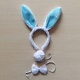 thumbnail image 2 of Bunny Rabbit Costume Set,Ears Headband Bow Ties Tail Set,Halloween Costume Assesories(Blue), 2 of 5