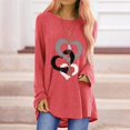 thumbnail image 2 of T-shirts à Manches Longues pour Femmes Time And Tru Mode Femme Décontractée Imprimé Col Rond Ample T-Shirt à Manches Longues Haut Blouse Chandail, 2 of 6