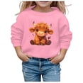 thumbnail image 1 of Couverture Portable pour Enfants, Chandails à Capuchon Doux pour Filles, Automne et Hiver, Mignon Imprimé Vache, Col Rond, Manches Longues, Chandail Décontracté Sans Capuche, 1 of 4