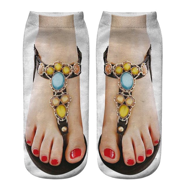 Chaussettes Imprimé Manucure Motif 3D Chaussettes de Course Amusantes Personnalisées pour Femmes